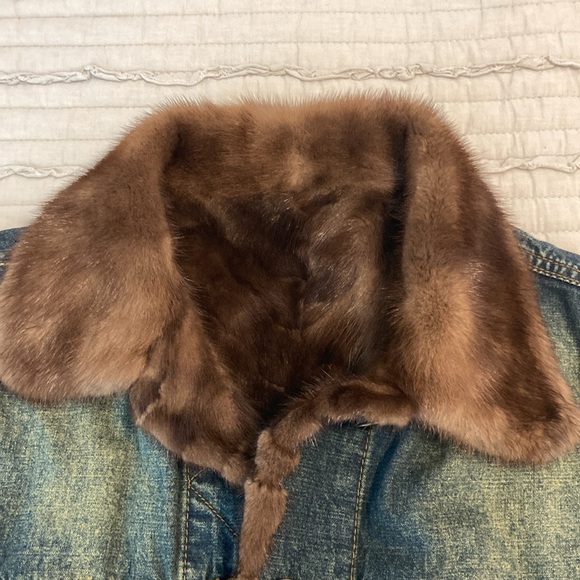 Tendler Denim Mink Lined Vest - Picture 8 of 12